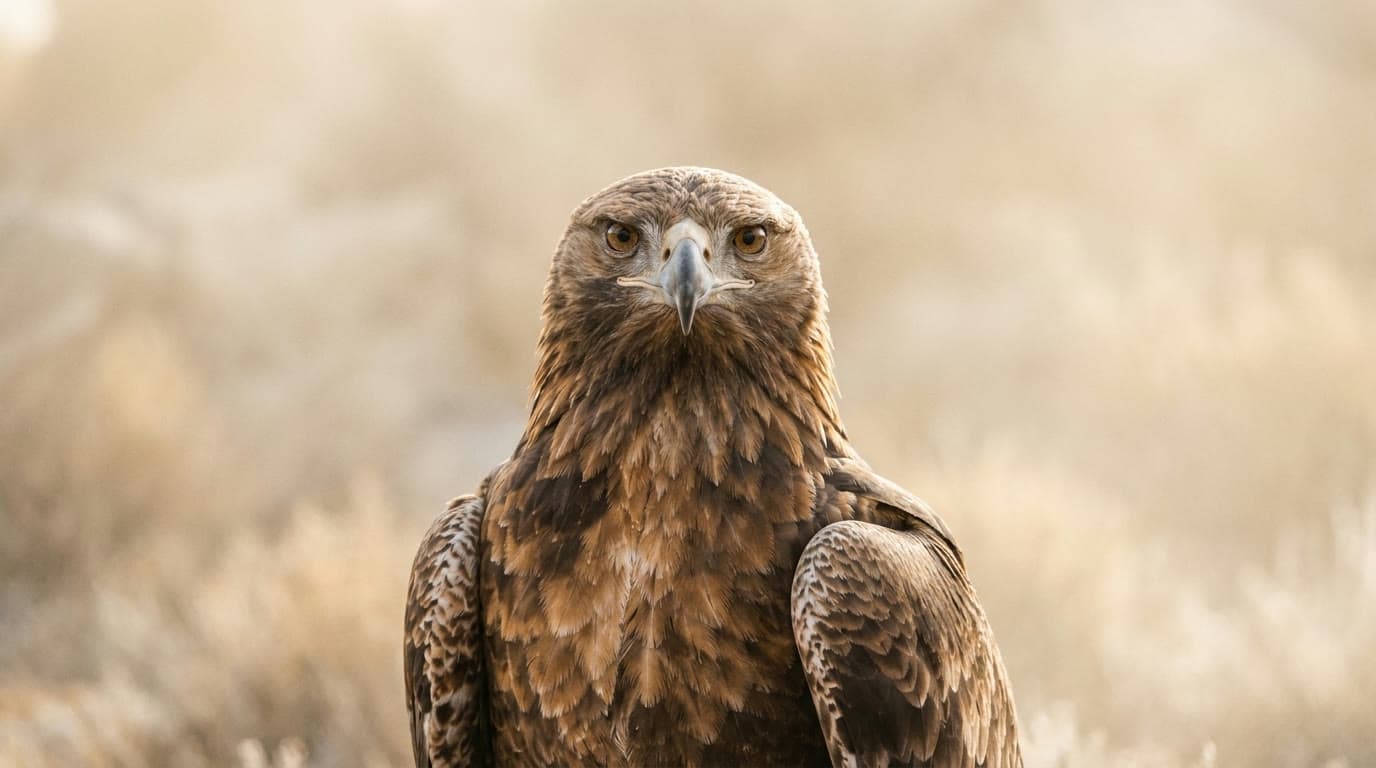 Águila real, la mirada de frente